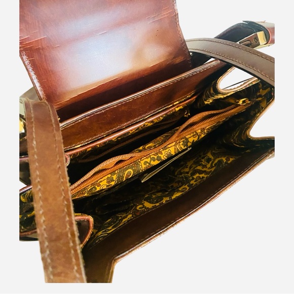 Vera Pelle Talja Leather Purse Embossed Floral Shoulder Bag Handmade - Picture 5 of 11